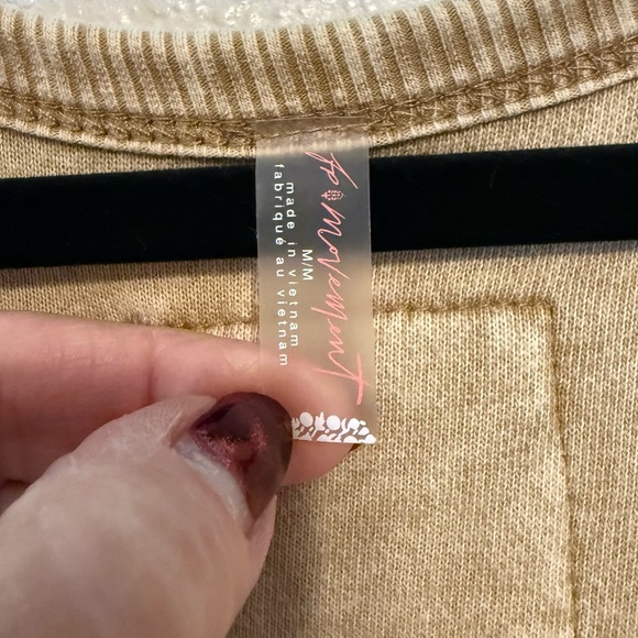 NWOT Free People Movement Timko Onesie Utility Jumpsuit Wide Leg Neutral Tan Med - Picture 6 of 12